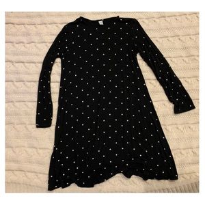 Polka Dot Long Sleeve Swing Dress